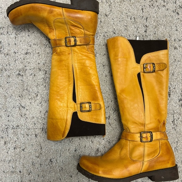 JAFA size 37 EUC near new ultra bright yellow!tan boots- beautiful brand MINT - Picture 2 of 12